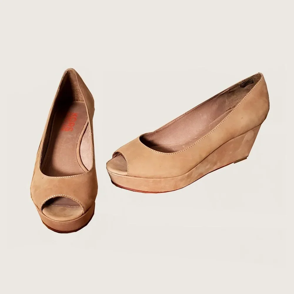 KORS Michael Kors Peep Toe Wedges - Picture 1 of 12